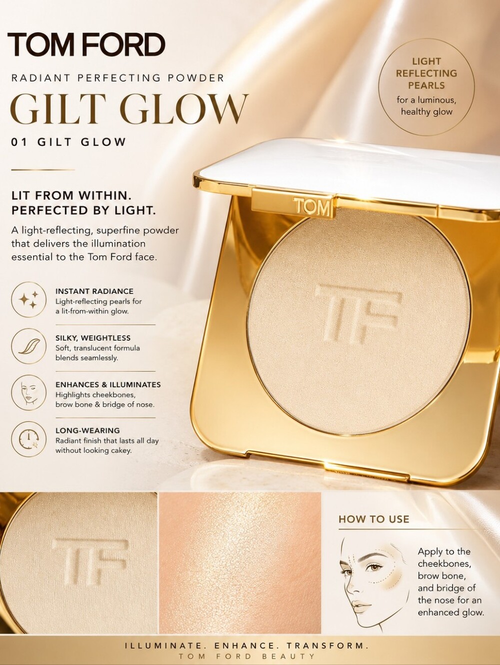 Tom Ford Radiant Perfecting Powder – 01 Gilt Glow